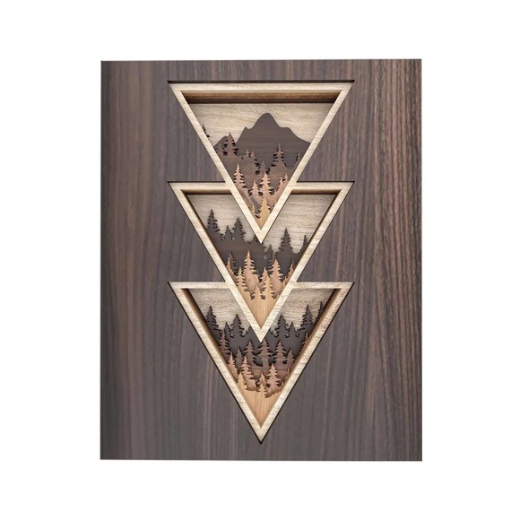 3D Layered Forest Wooden Wall Art - Size: 16 in. x 24 in.